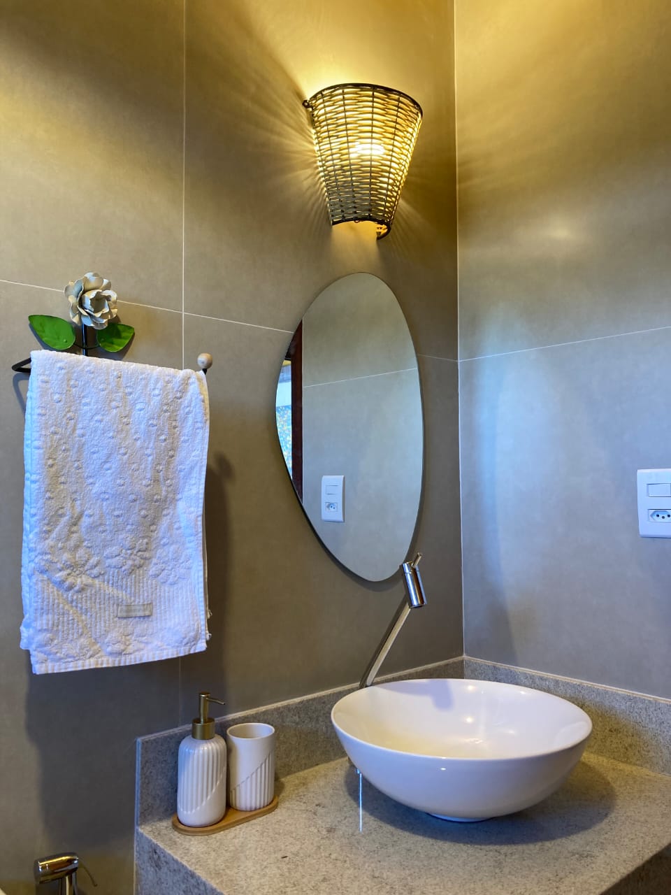 Detalhes rústicos do chalé